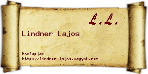 Lindner Lajos névjegykártya